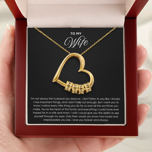 "The Heart of Our Family" - Customized Heart Necklace