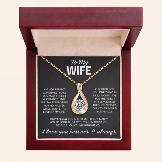 To My Wife – Teardrop Solitaire Necklace