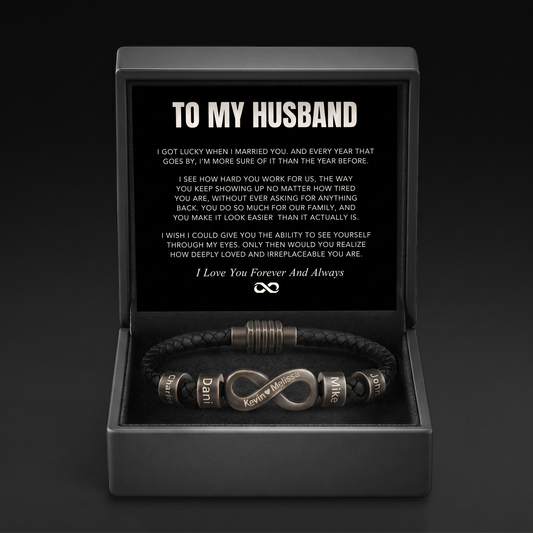 Infinity Name Bracelet - For the Man Who Holds Us Together