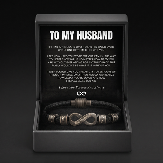Infinity Name Bracelet - For the Man Who Holds Us Together