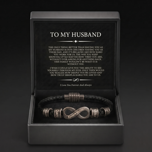 Infinity Name Bracelet - For the Man Who Holds Us Together