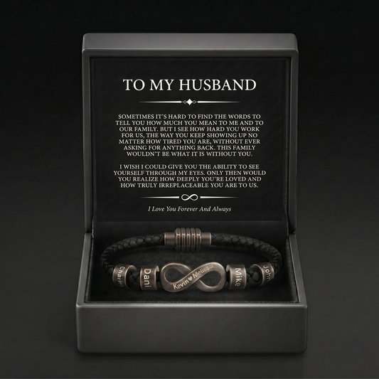 Infinity Name Bracelet - For the Man Who Holds Us Together