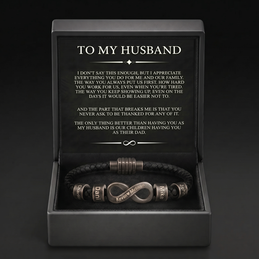 Infinity Name Bracelet - For the Man Who Holds Us Together