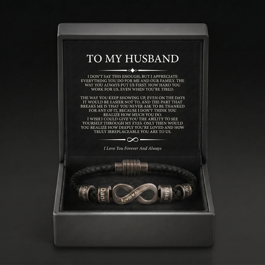 Infinity Name Bracelet - For the Man Who Holds Us Together