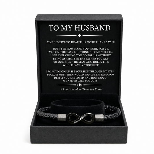 "To My Husband" - Infinity Personalized Bracelet