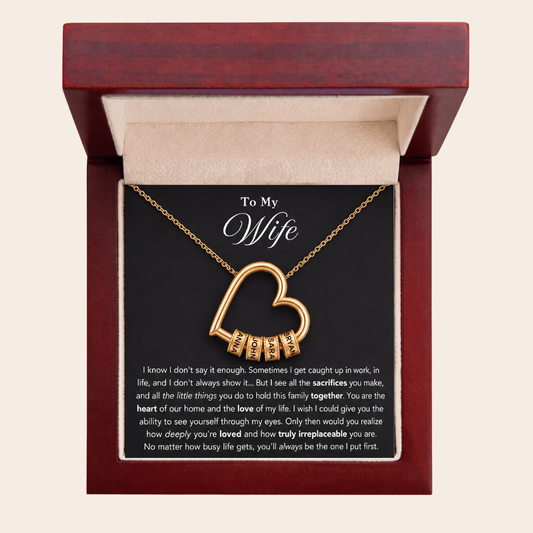 The Heart of Our Family - Personalized Beads Necklace