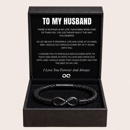 "To My Husband" - Infinity Personalized Bracelet