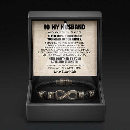 Infinity Name Bracelet - For the Man Who Holds Us Together