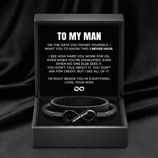"To My Man" - Infinity Personalized Bracelet
