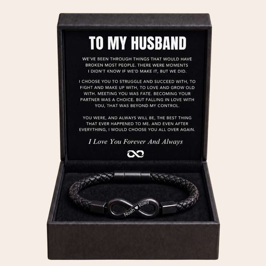 "To My Husband" - Infinity Personalized Bracelet