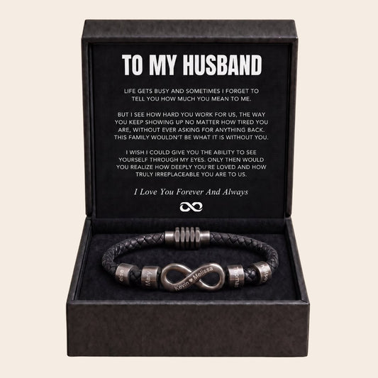 Infinity Name Bracelet - For the Man Who Holds Us Together