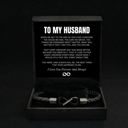 "To My Husband" - Infinity Personalized Bracelet