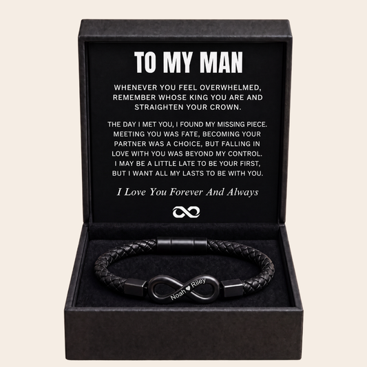 "To My Man" - Infinity Personalized Bracelet