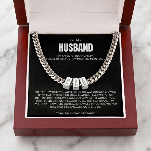 Engraved Family Name Cuban Chain