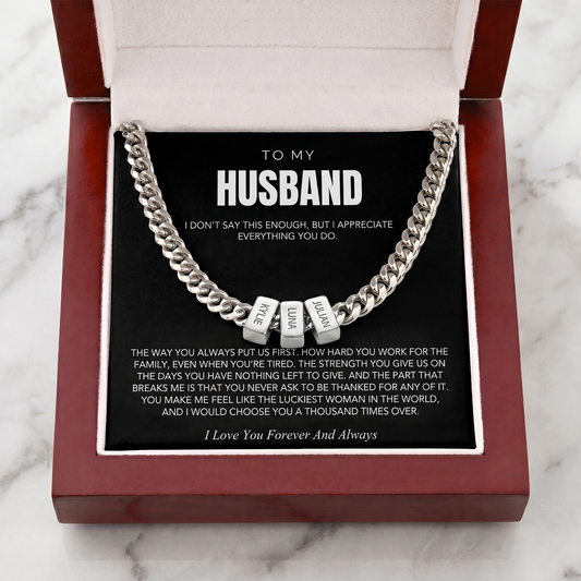 Family Name Necklace - For the Man Who Holds Us Together