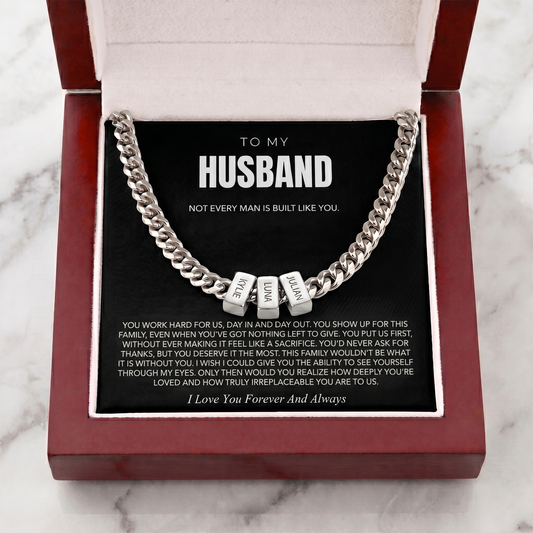 Family Name Necklace - For the Man Who Holds Us Together