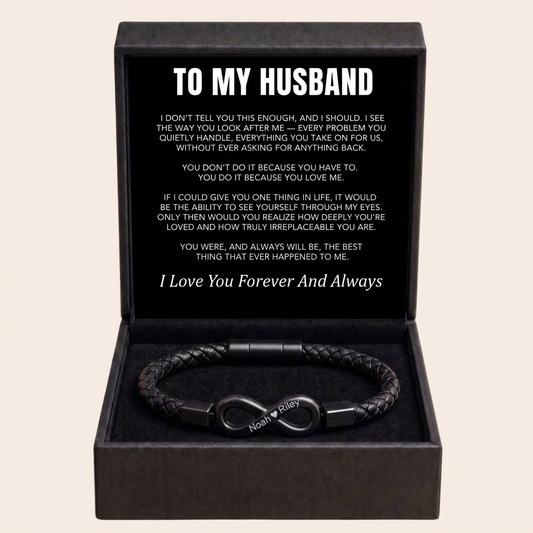 "To My Husband" - Infinity Personalized Bracelet