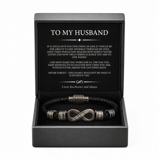 Infinity Name Bracelet - For the Man Who Holds Us Together