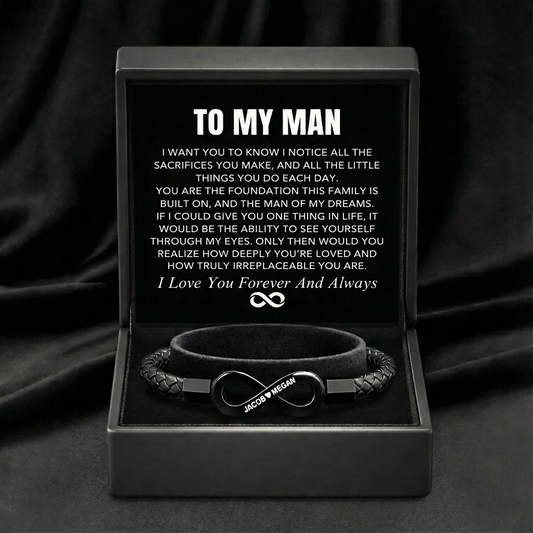 "To My Man" - Infinity Personalized Bracelet