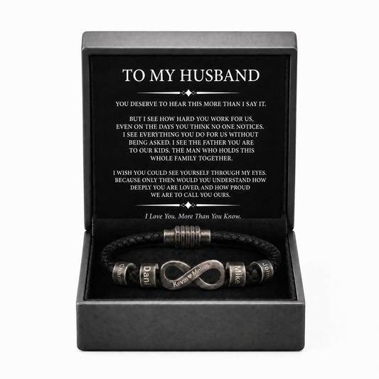 Infinity Name Bracelet - For the Man Who Holds Us Together