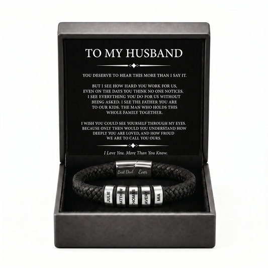 Family Forever - Personalized Leather Style Bracelet Set
