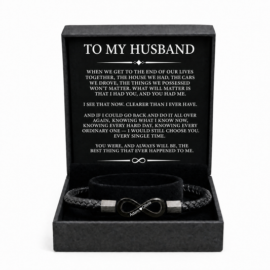 "To My Husband" - Infinity Personalized Bracelet
