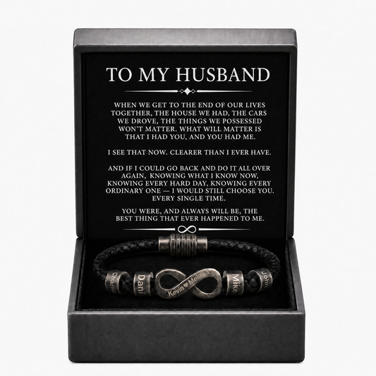 Infinity Name Bracelet - For the Man Who Holds Us Together