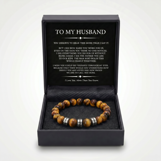 Family Forever - Tiger Beads Personalized Bracelet