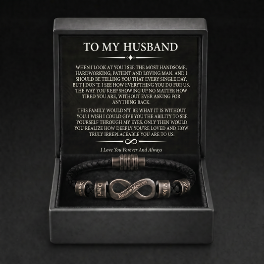 Infinity Name Bracelet - For the Man Who Holds Us Together