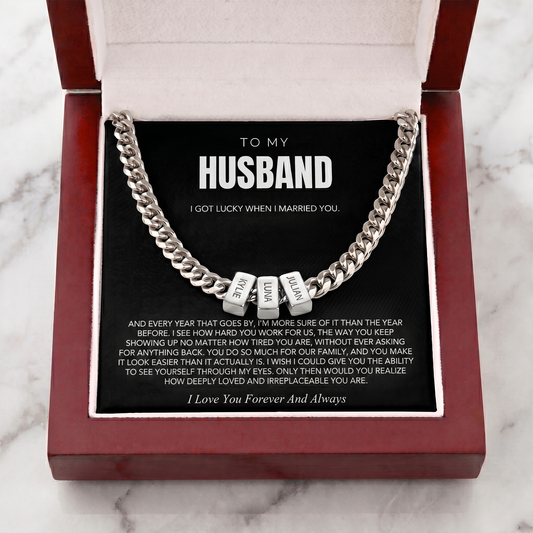 Family Name Necklace - For the Man Who Holds Us Together